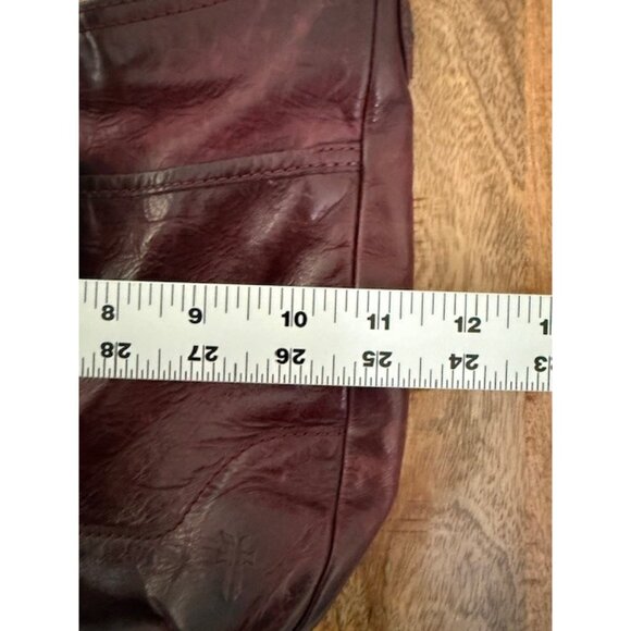 Frye Burgundy Melissa Button 100% Soft Leather Crossbody Bag Snap Zipper Zip EUC - Picture 13 of 14